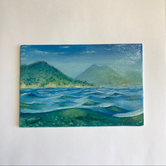 ⭕️ SOLD Original painting shark turtle seascape - Picture 3 of 8